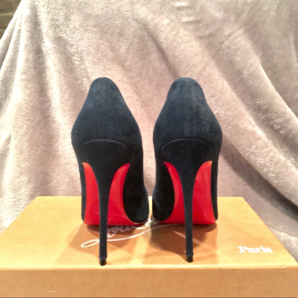 Christian Louboutin Navy Suede So Kate 120 - Picture 4 of 6